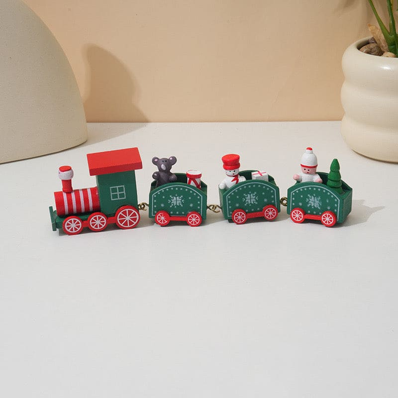 Tren druri me flokëbore dhe 4 vagonë, 26 × 7 cm