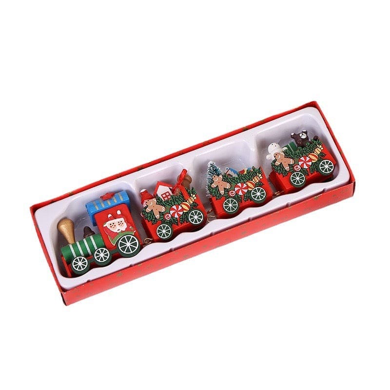 Tren druri festiv me 4 vagonë, 28 × 7 cm