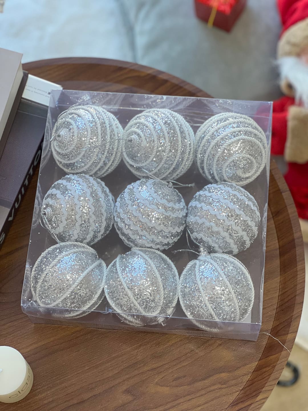 Topa dekorativë peme, set 9 copë nga 8 cm